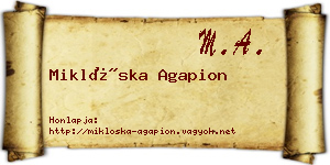 Miklóska Agapion névjegykártya